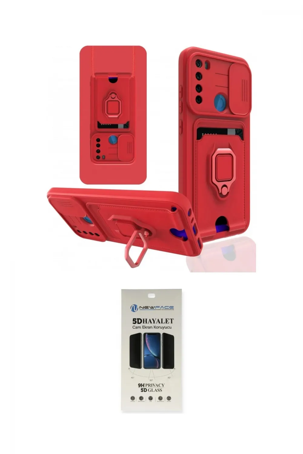 ieg™ Redmi Note 8 Kılıf Vadi Form Prime - Siyah 5D Hayalet Cam Ekran Koruyucu