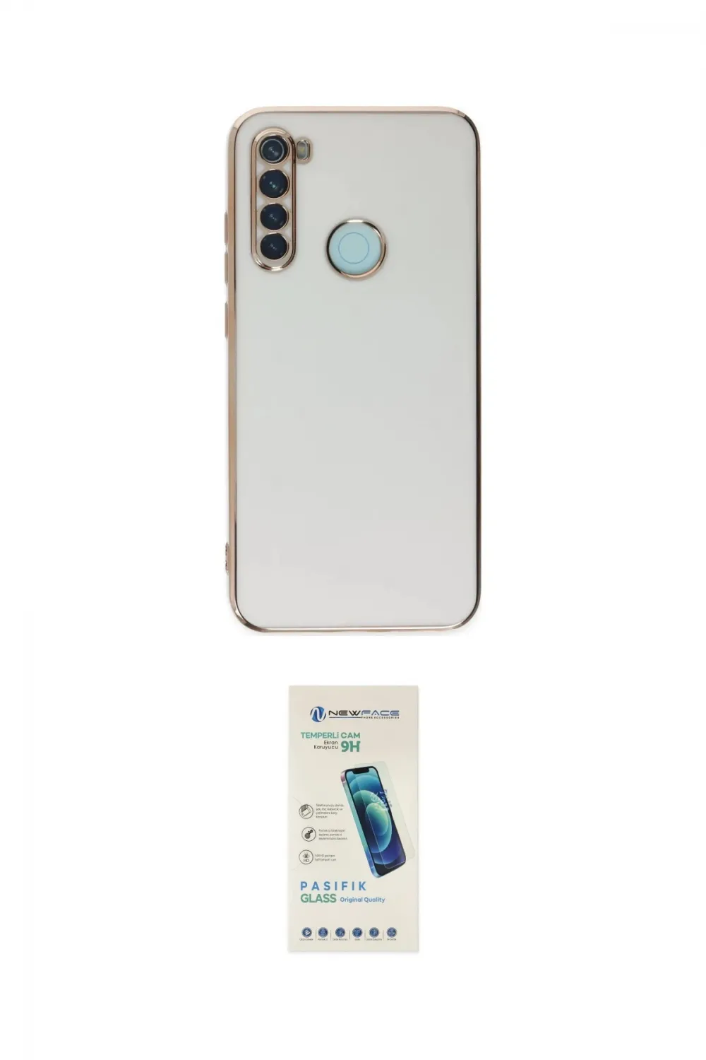 ieg™ Redmi Note 8 Kılıf Yankı Serisi - Şeffaf Pasifik Cam Ekran Koruyucu