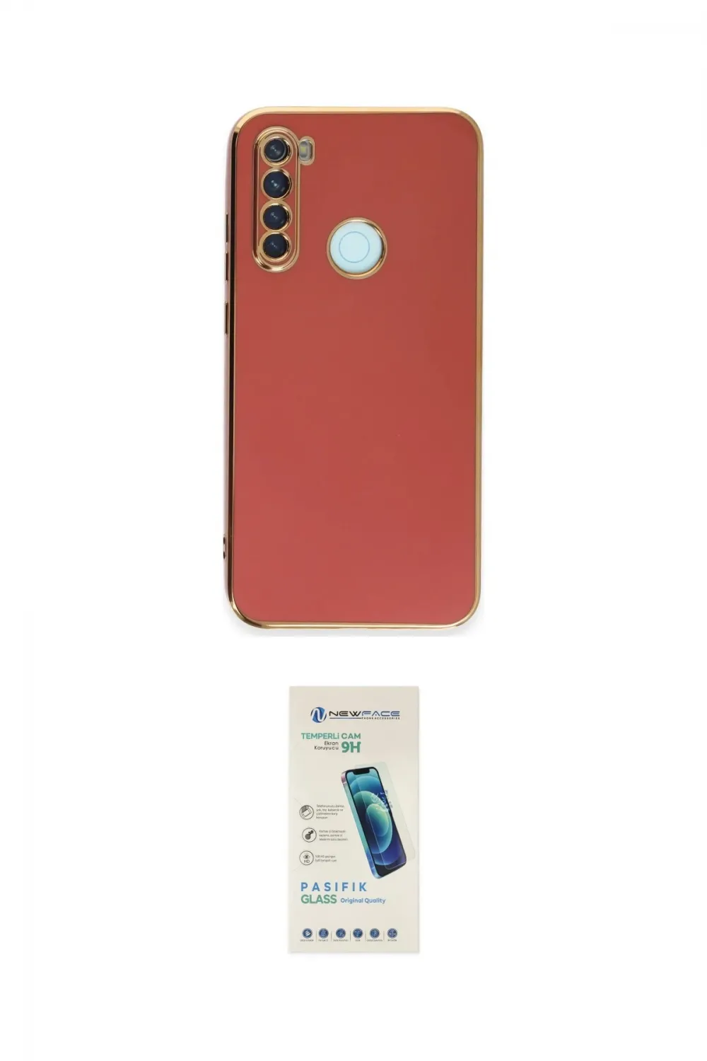 ieg™ Redmi Note 8 Kılıf Yankı Serisi - Şeffaf Pasifik Cam Ekran Koruyucu
