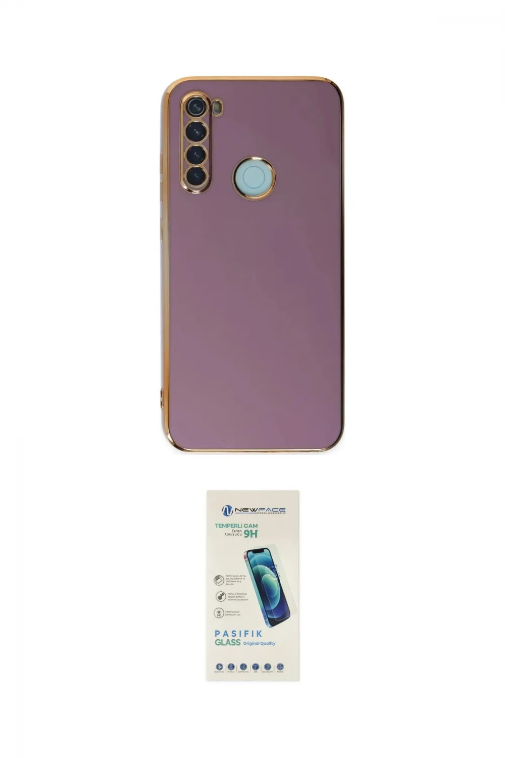 ieg™ Redmi Note 8 Kılıf Yankı Serisi - Şeffaf Pasifik Cam Ekran Koruyucu