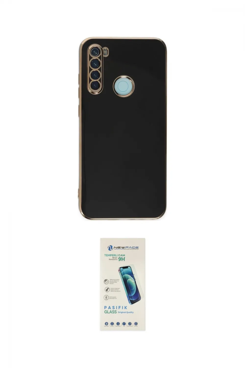 ieg™ Redmi Note 8 Kılıf Yankı Serisi - Şeffaf Pasifik Cam Ekran Koruyucu