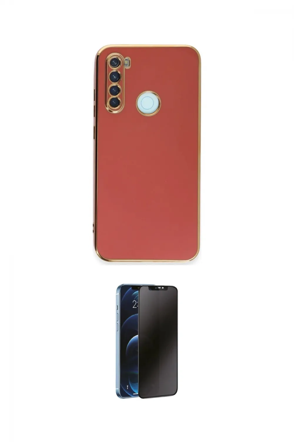 ieg™ Redmi Note 8 Kılıf Yankı Serisi - Siyah 3D Antistatik Hayalet Cam Ekran Koruyucu