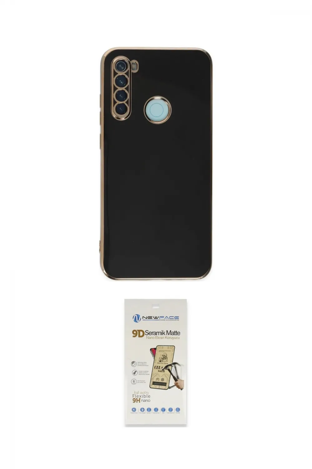 ieg™ Redmi Note 8 Kılıf Yankı Serisi - Siyah Mat Seramik Nano Ekran Koruyucu