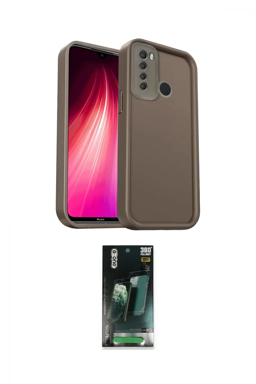 ieg™ Redmi Note 8 Kılıf Yankı Yansıma Özel Seri - Şeffaf 360 Full Body Arka Koruyucu