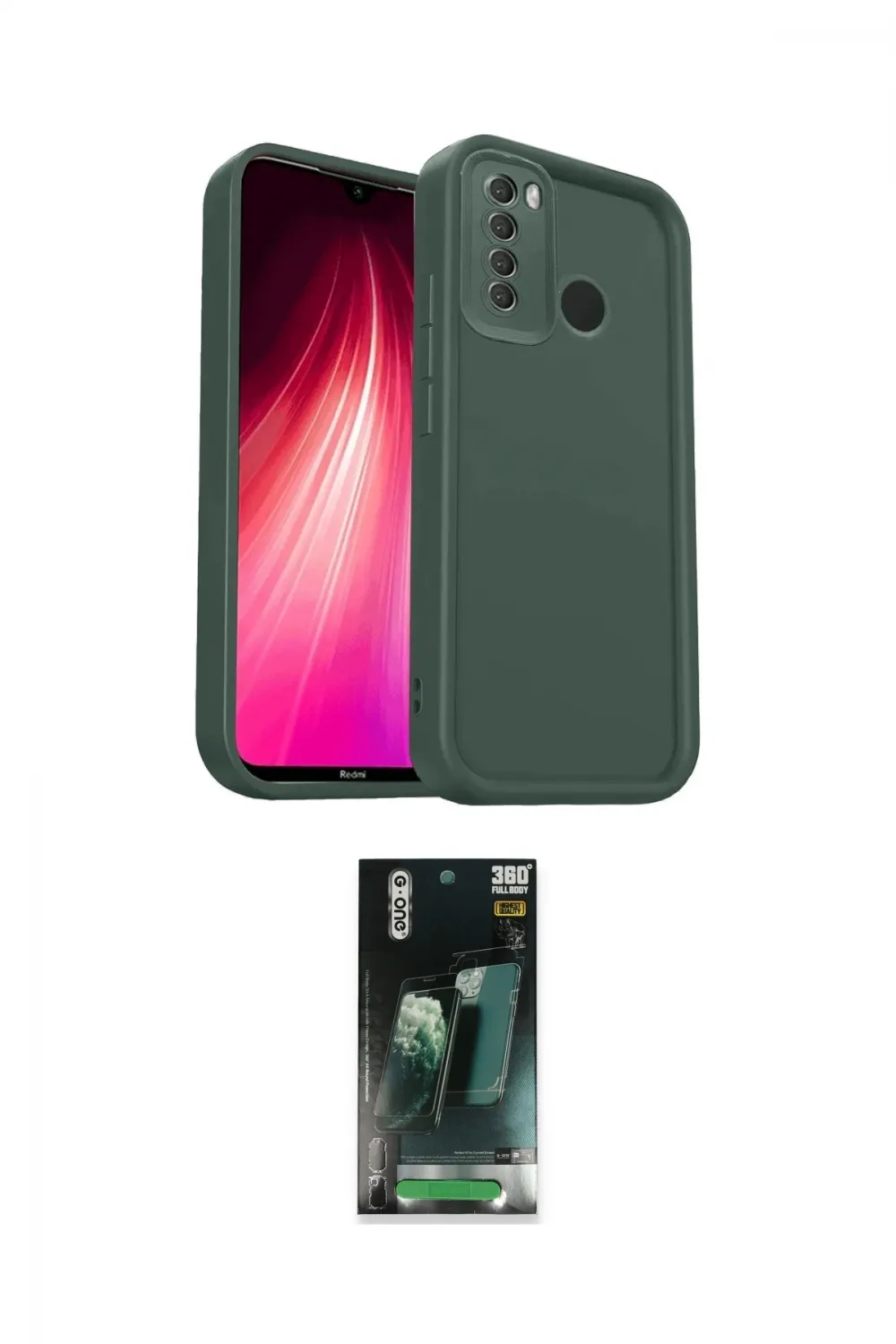 ieg™ Redmi Note 8 Kılıf Yankı Yansıma Özel Seri - Şeffaf 360 Full Body Arka Koruyucu