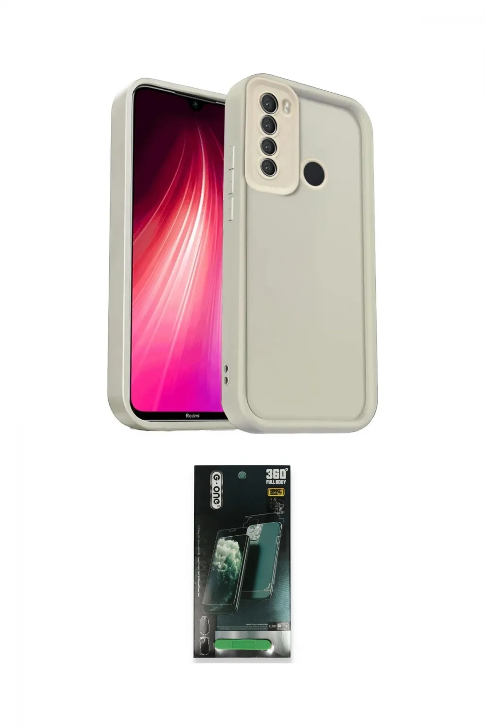 ieg™ Redmi Note 8 Kılıf Yankı Yansıma Özel Seri - Şeffaf 360 Full Body Arka Koruyucu