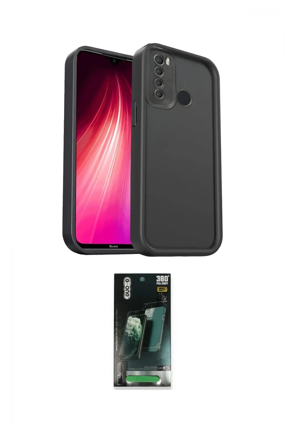 ieg™ Redmi Note 8 Kılıf Yankı Yansıma Özel Seri - Şeffaf 360 Full Body Arka Koruyucu