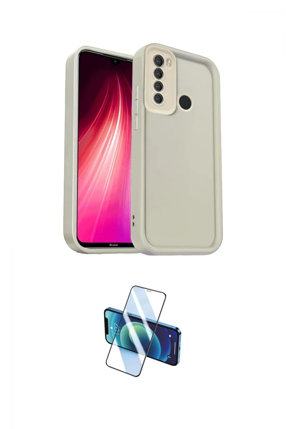 ieg™ Redmi Note 8 Kılıf Yankı Yansıma Özel Seri - Siyah 3D Antistatik Cam Ekran Koruyucu