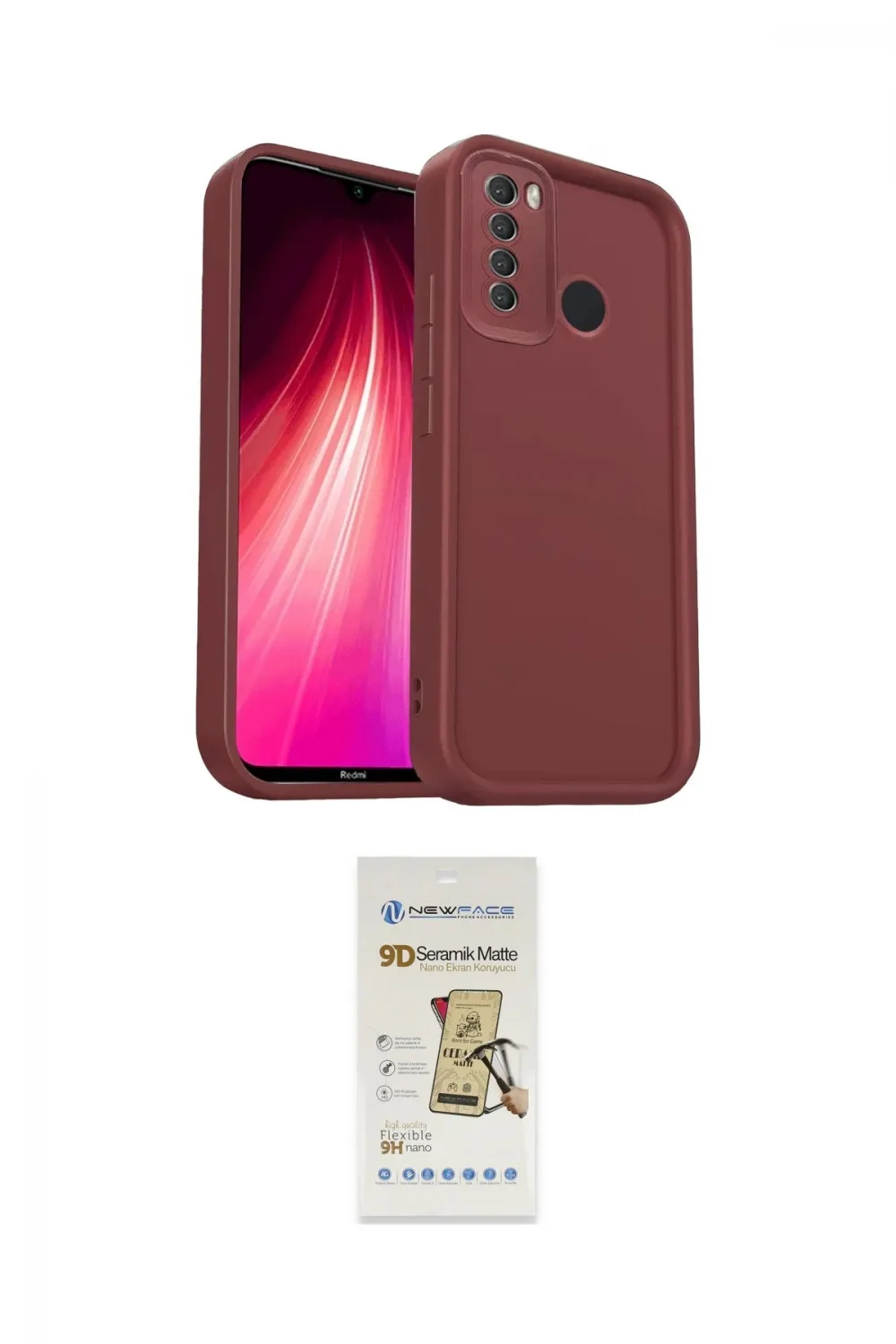 ieg™ Redmi Note 8 Kılıf Yankı Yansıma Özel Seri - Siyah Mat Seramik Nano Ekran Koruyucu