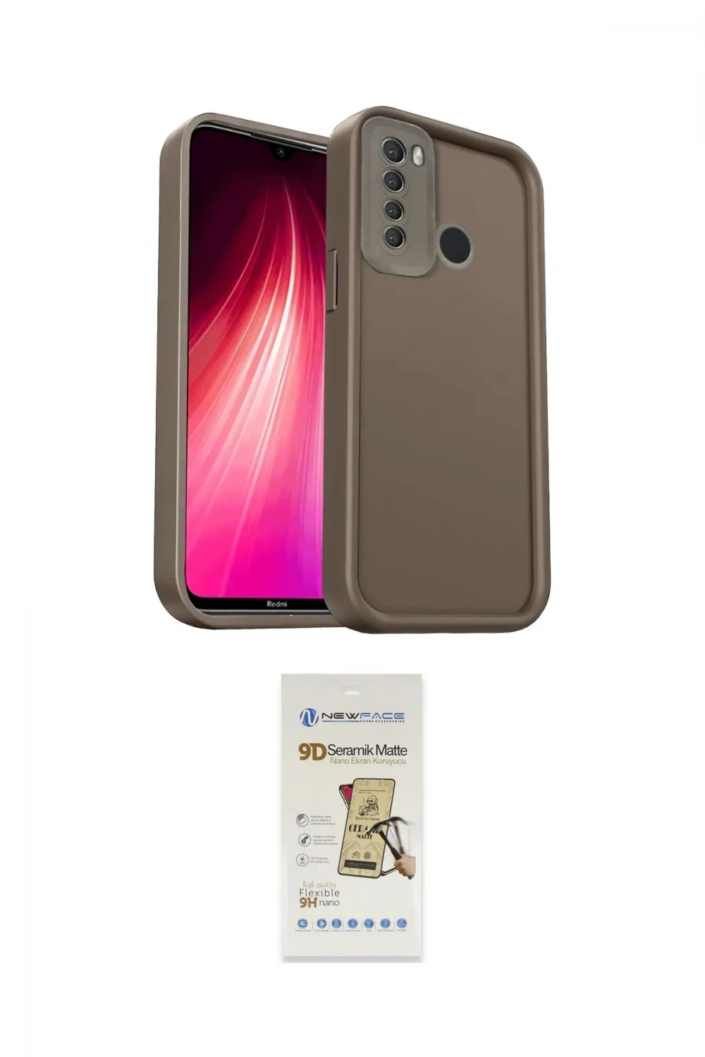 ieg™ Redmi Note 8 Kılıf Yankı Yansıma Özel Seri - Siyah Mat Seramik Nano Ekran Koruyucu