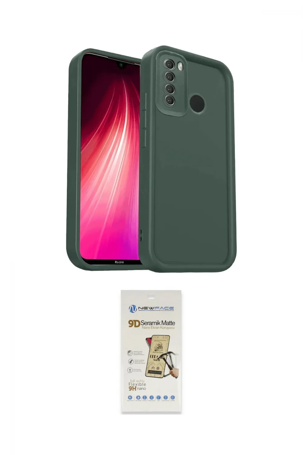 ieg™ Redmi Note 8 Kılıf Yankı Yansıma Özel Seri - Siyah Mat Seramik Nano Ekran Koruyucu