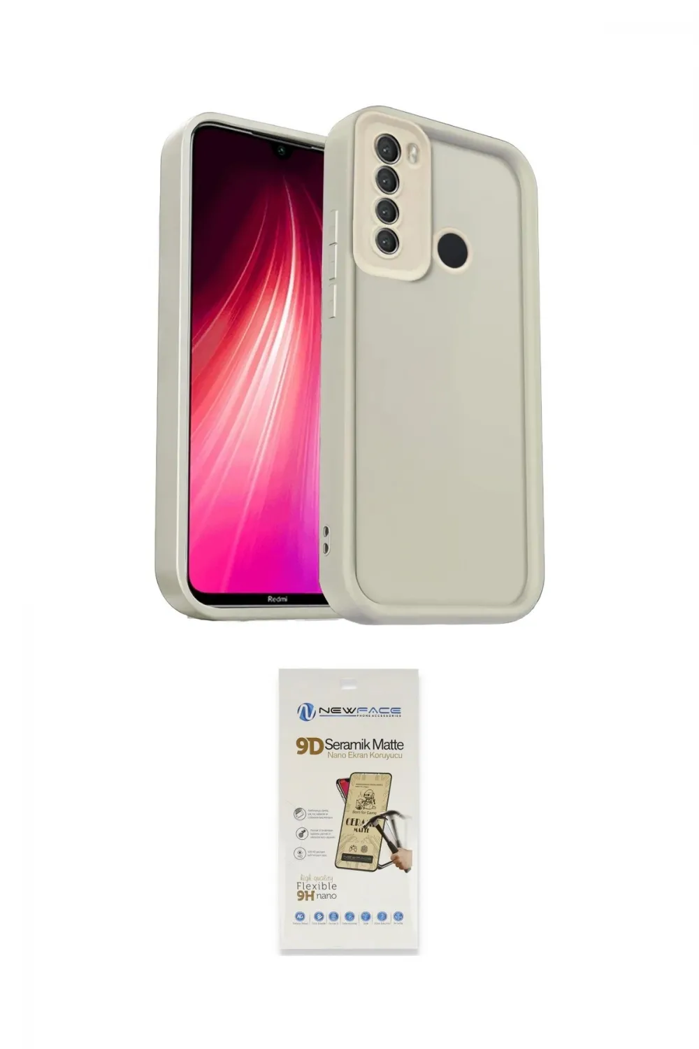 ieg™ Redmi Note 8 Kılıf Yankı Yansıma Özel Seri - Siyah Mat Seramik Nano Ekran Koruyucu