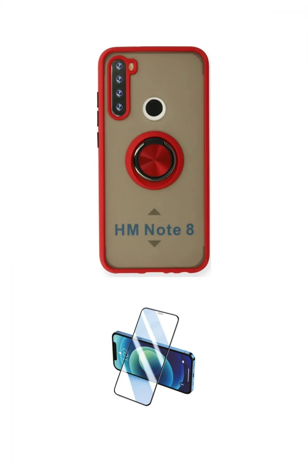 ieg™ Redmi Note 8 Kılıf Yörünge Çizgi - Siyah 3D Antistatik Cam Ekran Koruyucu