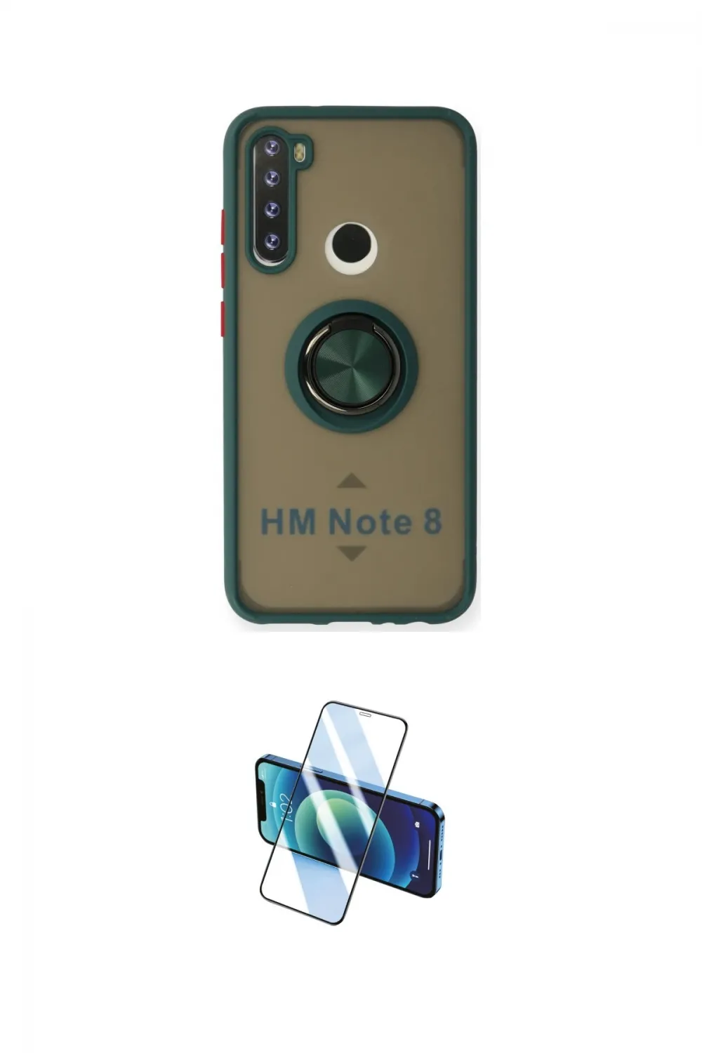 ieg™ Redmi Note 8 Kılıf Yörünge Çizgi - Siyah 3D Antistatik Cam Ekran Koruyucu