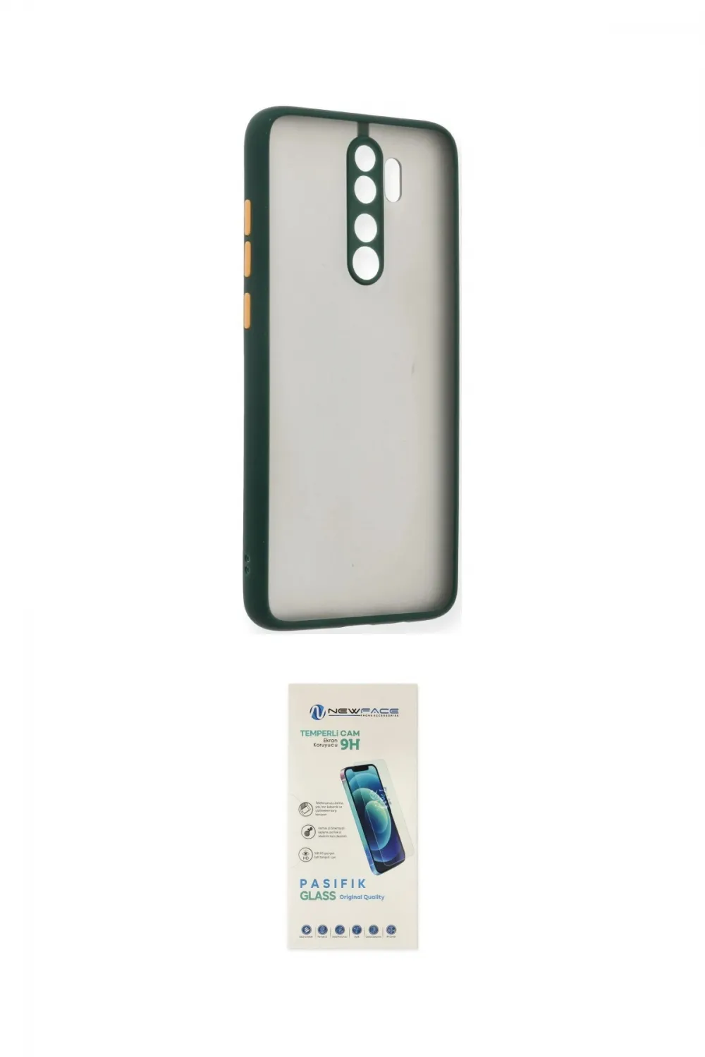 ieg™ Redmi Note 8 Pro Kılıf Ahenk Çizgi Serisi - Şeffaf Pasifik Cam Ekran Koruyucu
