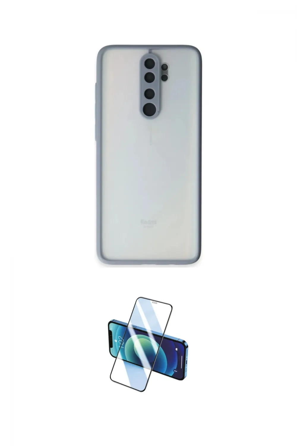 ieg™ Redmi Note 8 Pro Kılıf Ahenk Çizgi Serisi - Siyah 3D Antistatik Cam Ekran Koruyucu