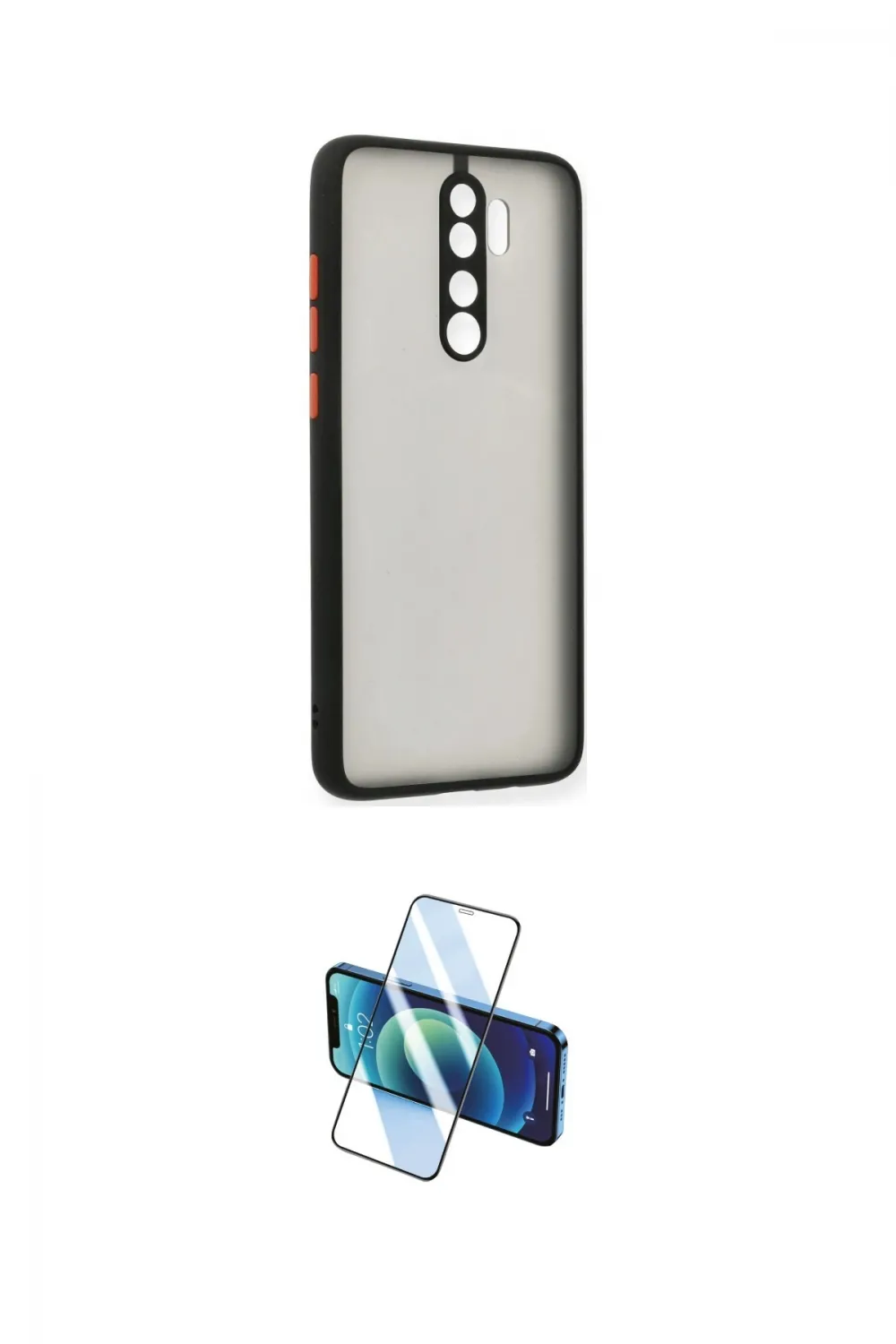 ieg™ Redmi Note 8 Pro Kılıf Ahenk Çizgi Serisi - Siyah 3D Antistatik Cam Ekran Koruyucu