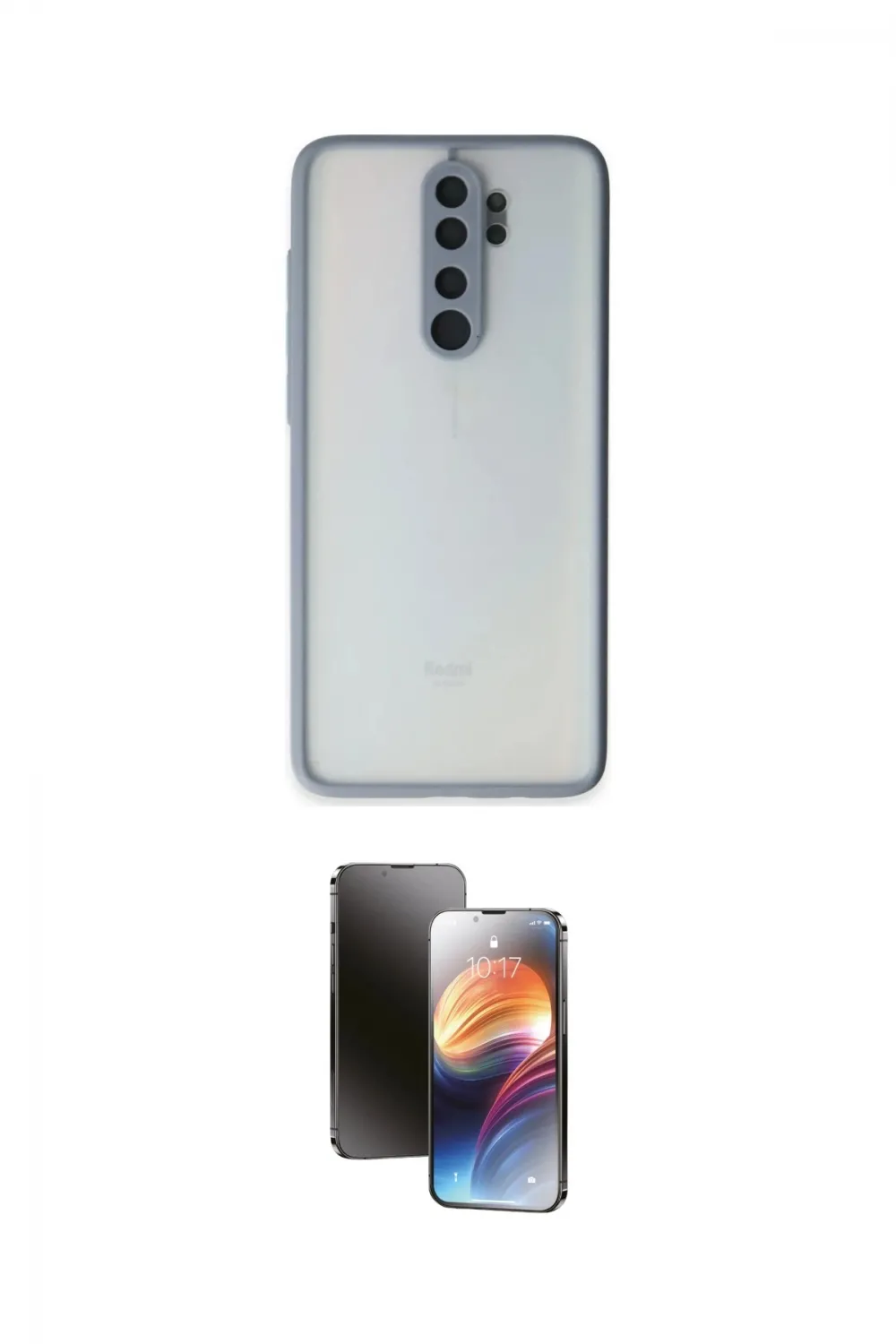 ieg™ Redmi Note 8 Pro Kılıf Ahenk Çizgi Serisi - Siyah 3D Antistatik Mat Seramik Nano Ekran Koruyucu