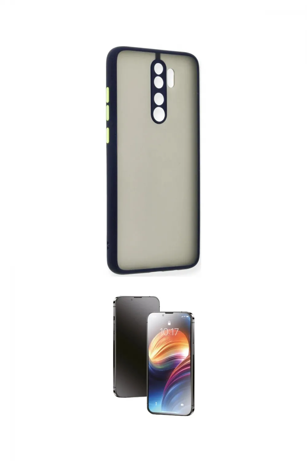 ieg™ Redmi Note 8 Pro Kılıf Ahenk Çizgi Serisi - Siyah 3D Antistatik Mat Seramik Nano Ekran Koruyucu
