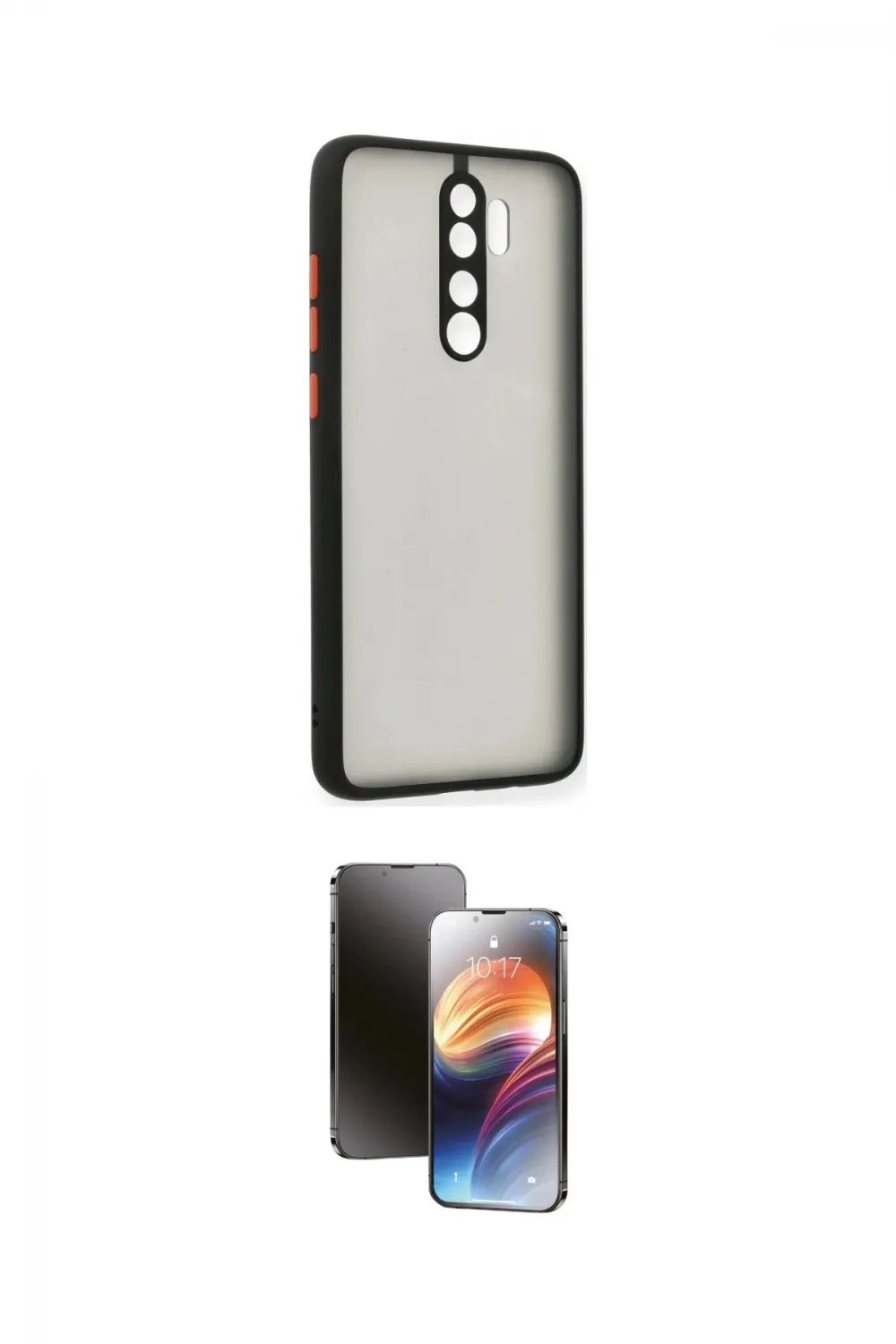 ieg™ Redmi Note 8 Pro Kılıf Ahenk Çizgi Serisi - Siyah 3D Antistatik Mat Seramik Nano Ekran Koruyucu