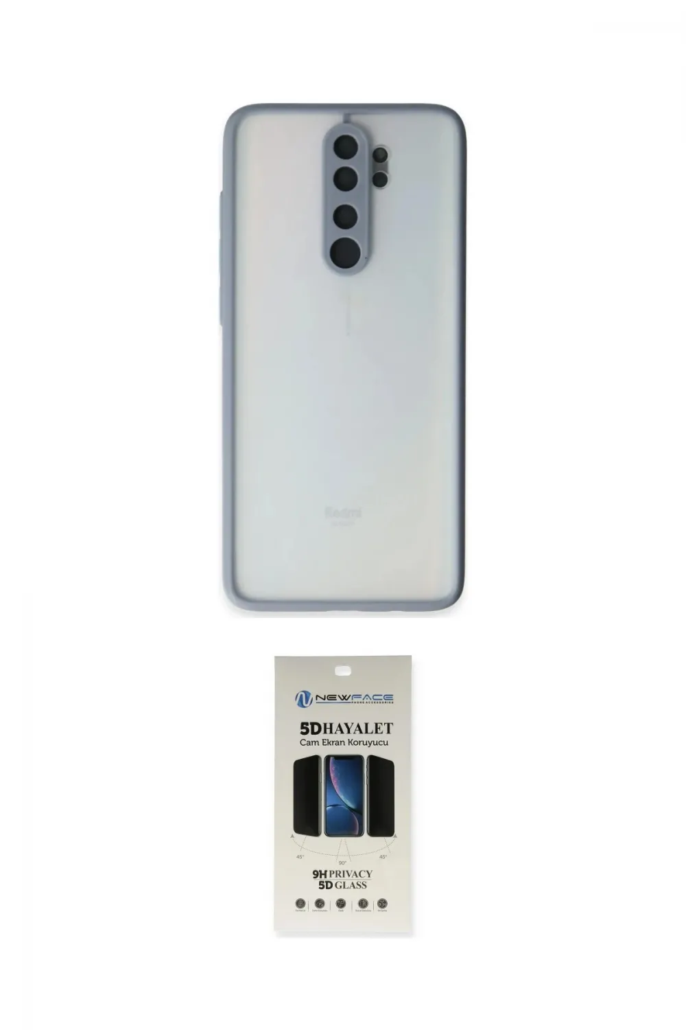ieg™ Redmi Note 8 Pro Kılıf Ahenk Çizgi Serisi - Siyah 5D Hayalet Cam Ekran Koruyucu