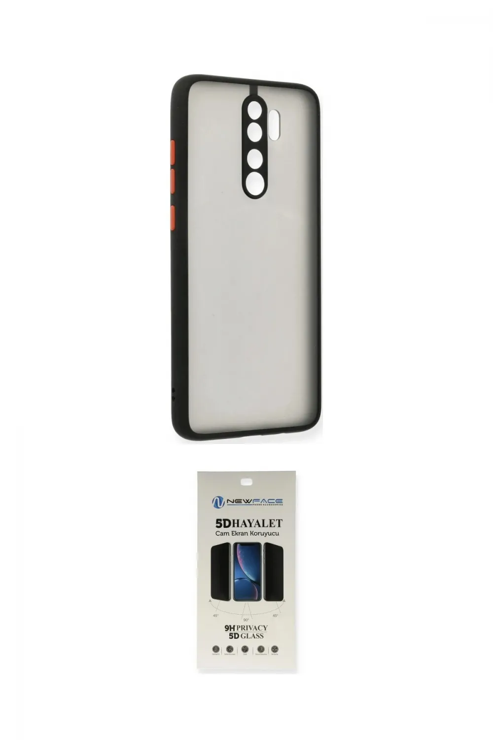 ieg™ Redmi Note 8 Pro Kılıf Ahenk Çizgi Serisi - Siyah 5D Hayalet Cam Ekran Koruyucu