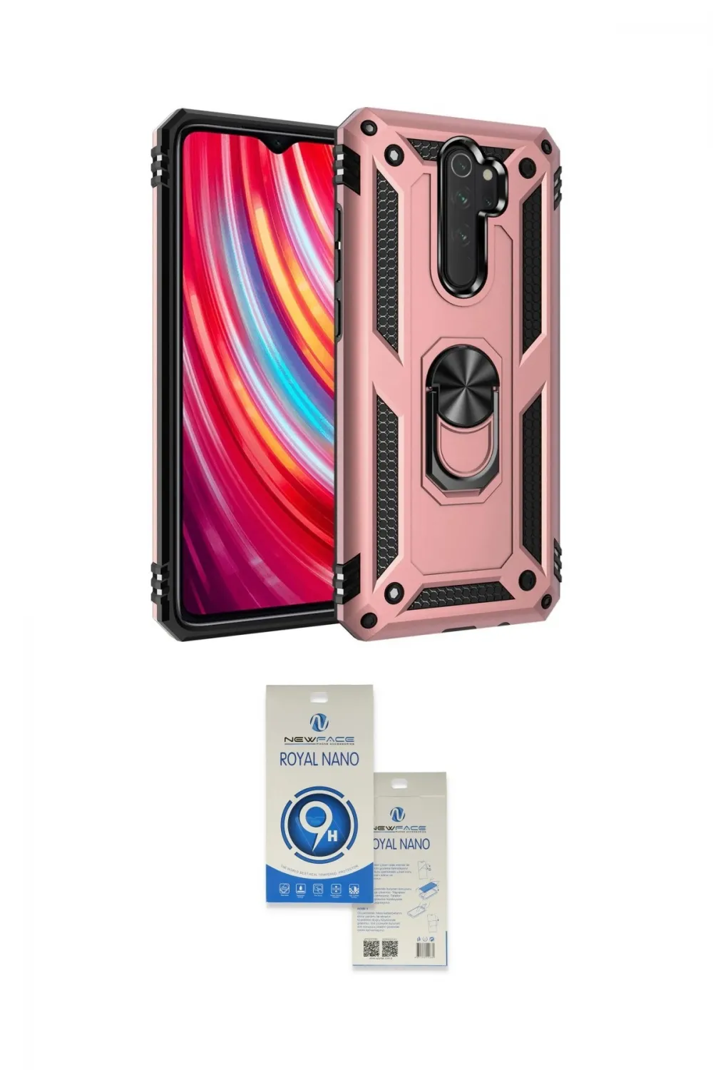 ieg™ Redmi Note 8 Pro Kılıf Ahenk Klasik Koleksiyonu - Şeffaf Royal Nano Ekran Koruyucu