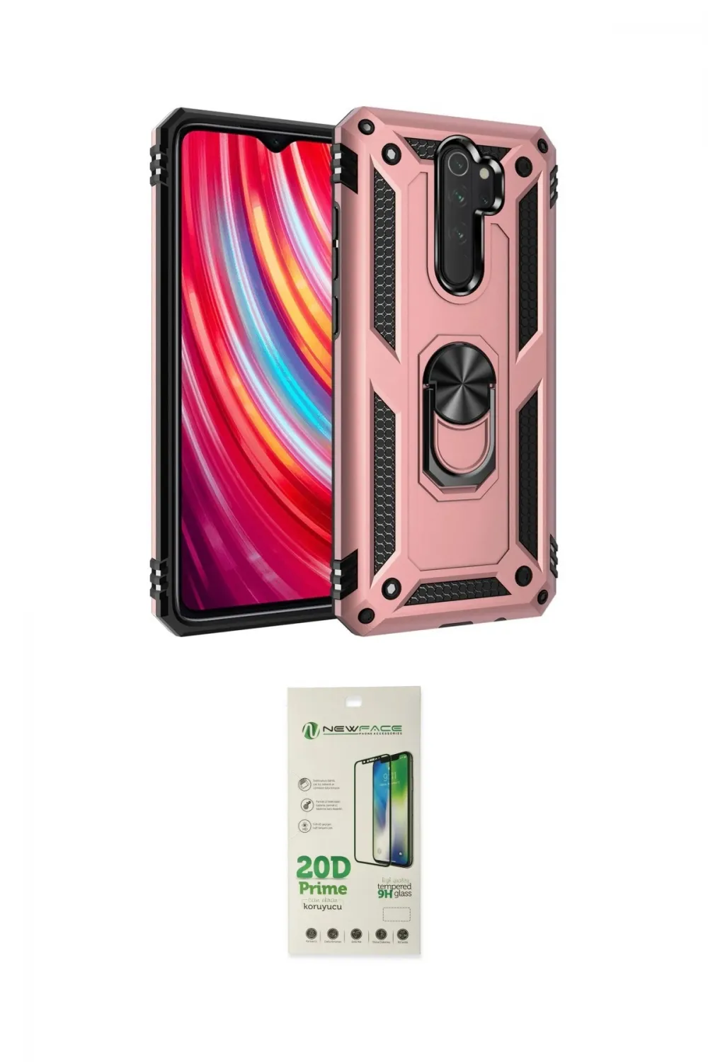 ieg™ Redmi Note 8 Pro Kılıf Ahenk Klasik Koleksiyonu - Siyah 20D Premium Cam Ekran Koruyucu