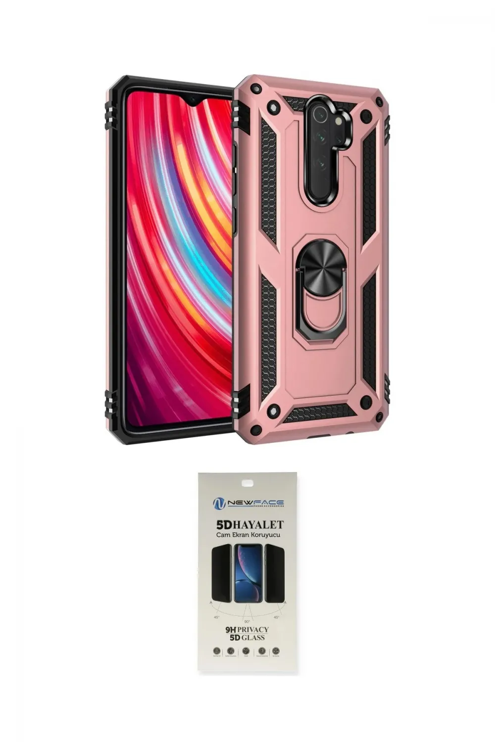 ieg™ Redmi Note 8 Pro Kılıf Ahenk Klasik Koleksiyonu - Siyah 5D Hayalet Cam Ekran Koruyucu