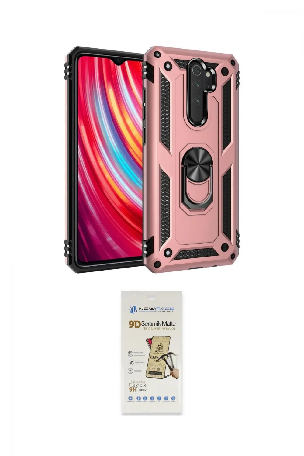 ieg™ Redmi Note 8 Pro Kılıf Ahenk Klasik Koleksiyonu - Siyah Mat Seramik Nano Ekran Koruyucu
