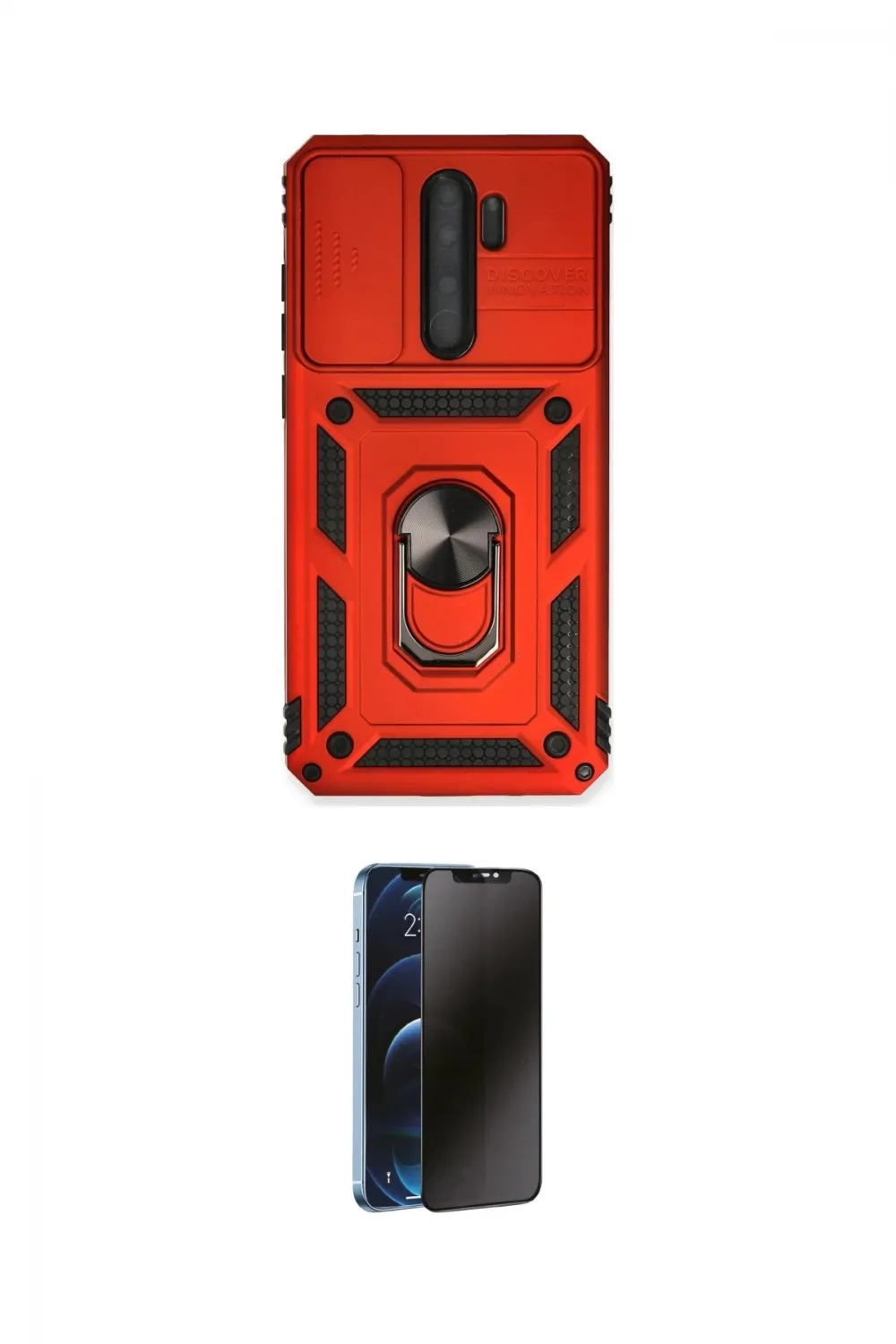 ieg™ Redmi Note 8 Pro Kılıf Ahenk Klasik - Siyah 3D Antistatik Hayalet Cam Ekran Koruyucu