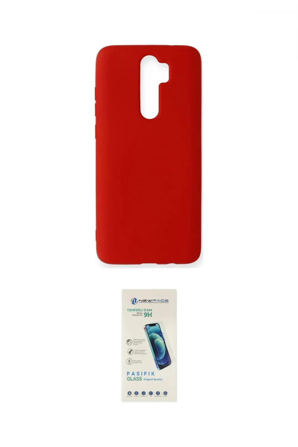 ieg™ Redmi Note 8 Pro Kılıf Ahenk Serisi - Şeffaf Pasifik Cam Ekran Koruyucu
