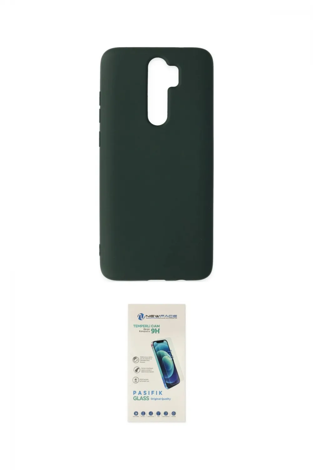 ieg™ Redmi Note 8 Pro Kılıf Ahenk Serisi - Şeffaf Pasifik Cam Ekran Koruyucu