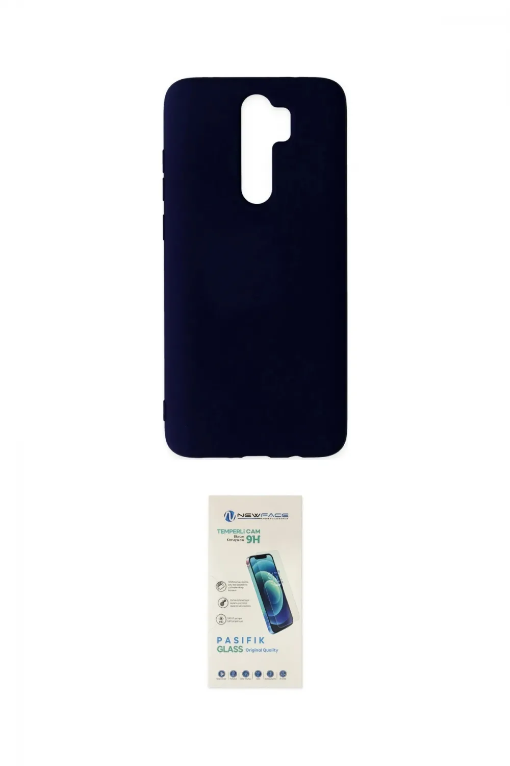 ieg™ Redmi Note 8 Pro Kılıf Ahenk Serisi - Şeffaf Pasifik Cam Ekran Koruyucu