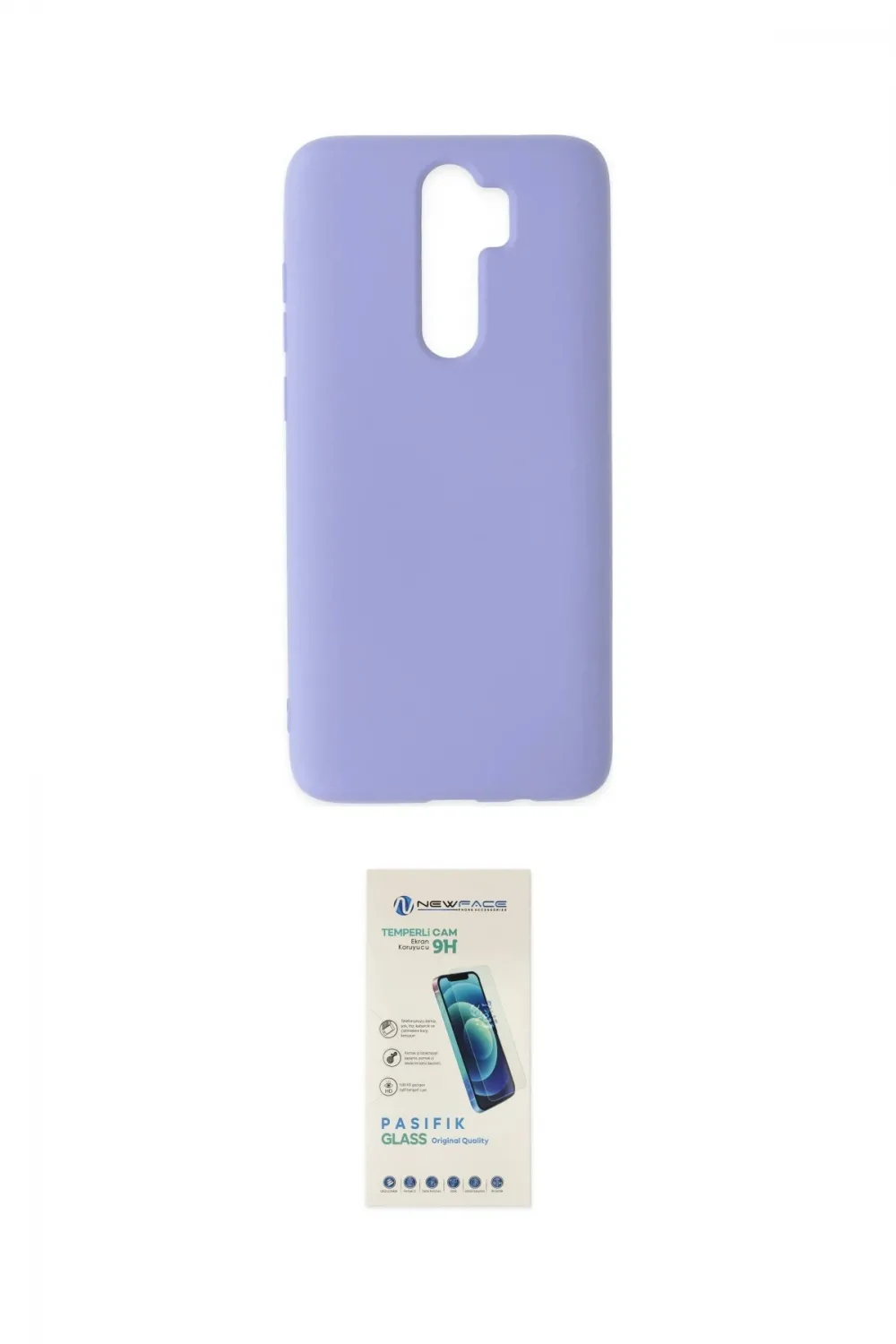 ieg™ Redmi Note 8 Pro Kılıf Ahenk Serisi - Şeffaf Pasifik Cam Ekran Koruyucu