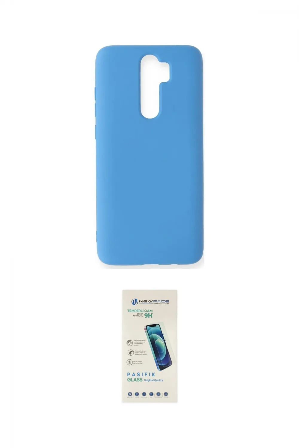 ieg™ Redmi Note 8 Pro Kılıf Ahenk Serisi - Şeffaf Pasifik Cam Ekran Koruyucu
