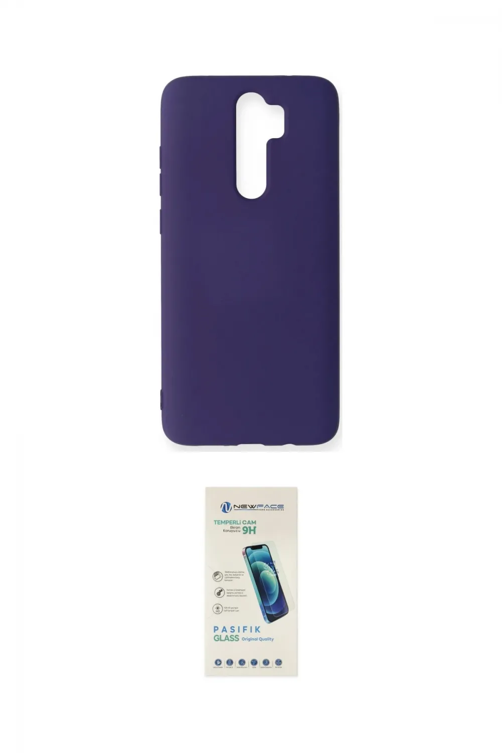 ieg™ Redmi Note 8 Pro Kılıf Ahenk Serisi - Şeffaf Pasifik Cam Ekran Koruyucu