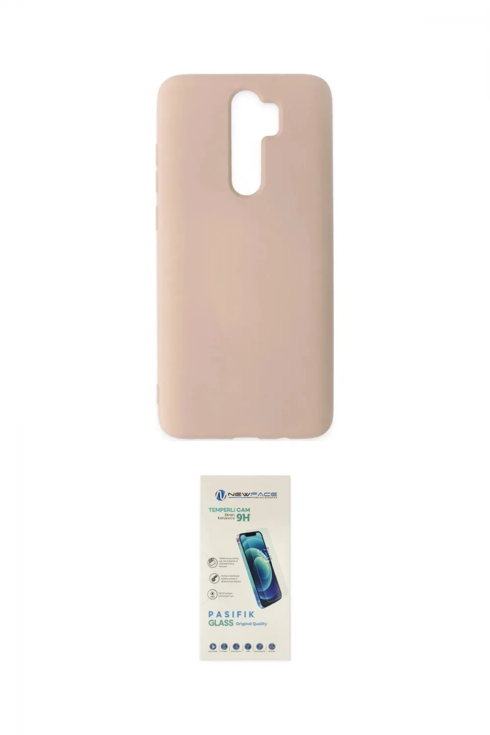 ieg™ Redmi Note 8 Pro Kılıf Ahenk Serisi - Şeffaf Pasifik Cam Ekran Koruyucu