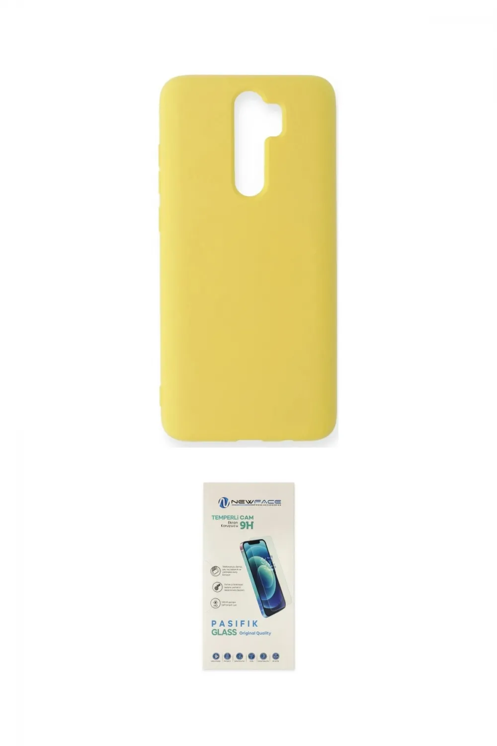 ieg™ Redmi Note 8 Pro Kılıf Ahenk Serisi - Şeffaf Pasifik Cam Ekran Koruyucu