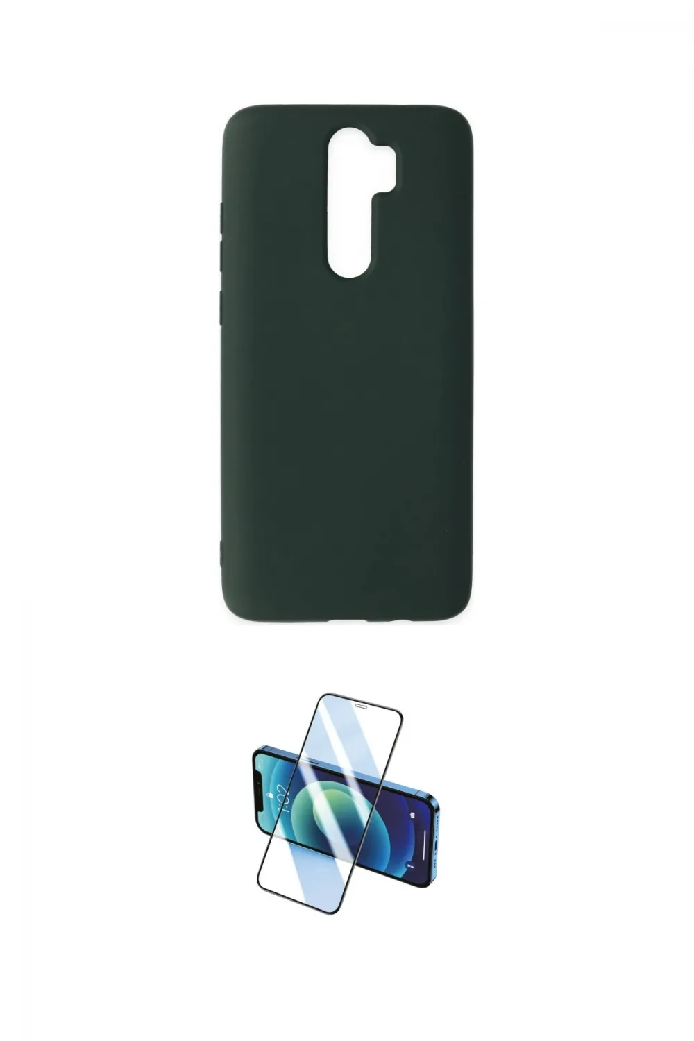 ieg™ Redmi Note 8 Pro Kılıf Ahenk Serisi - Siyah 3D Antistatik Cam Ekran Koruyucu