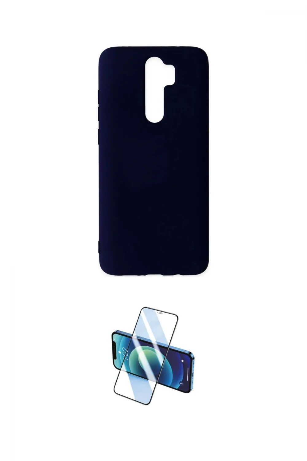 ieg™ Redmi Note 8 Pro Kılıf Ahenk Serisi - Siyah 3D Antistatik Cam Ekran Koruyucu