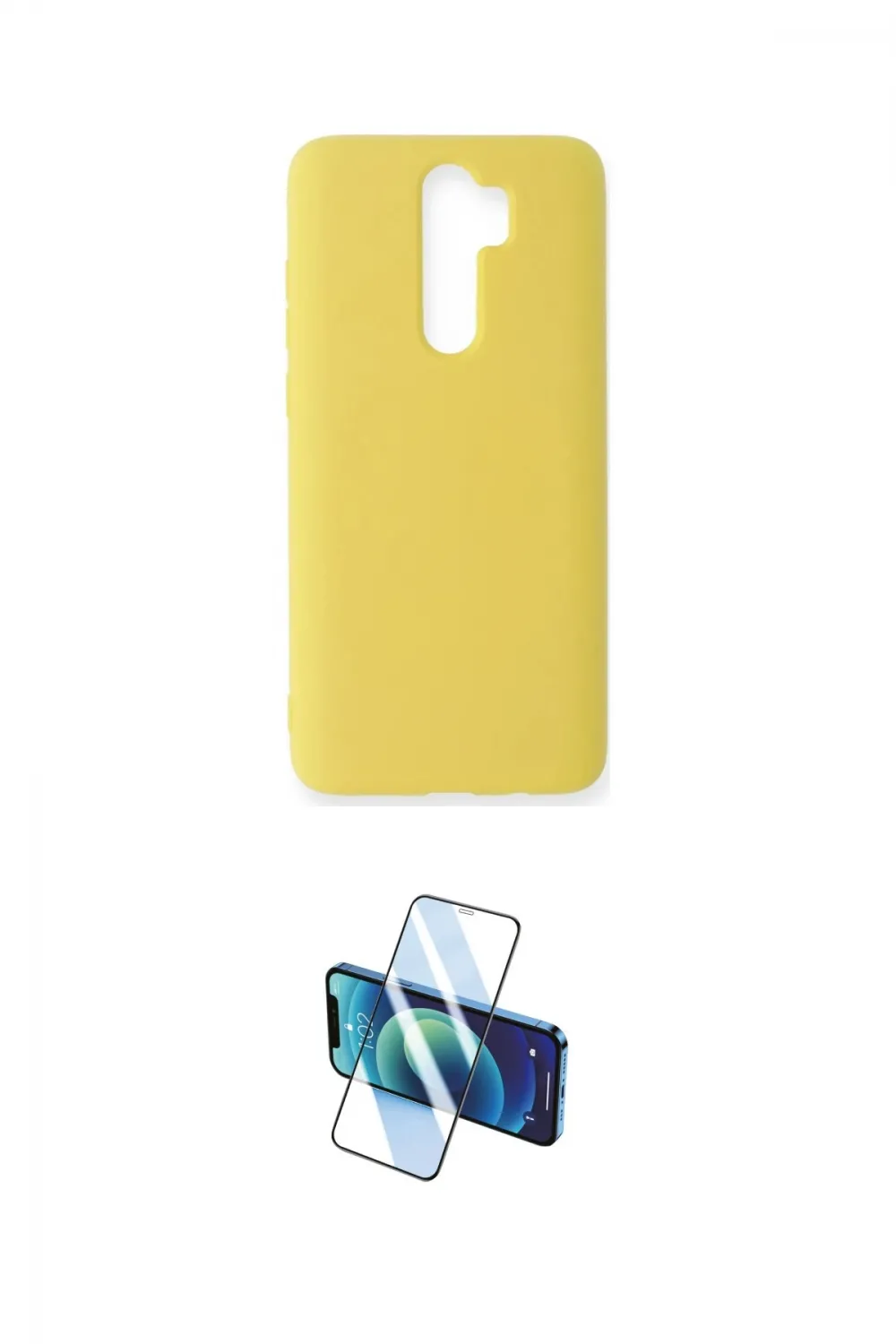ieg™ Redmi Note 8 Pro Kılıf Ahenk Serisi - Siyah 3D Antistatik Cam Ekran Koruyucu