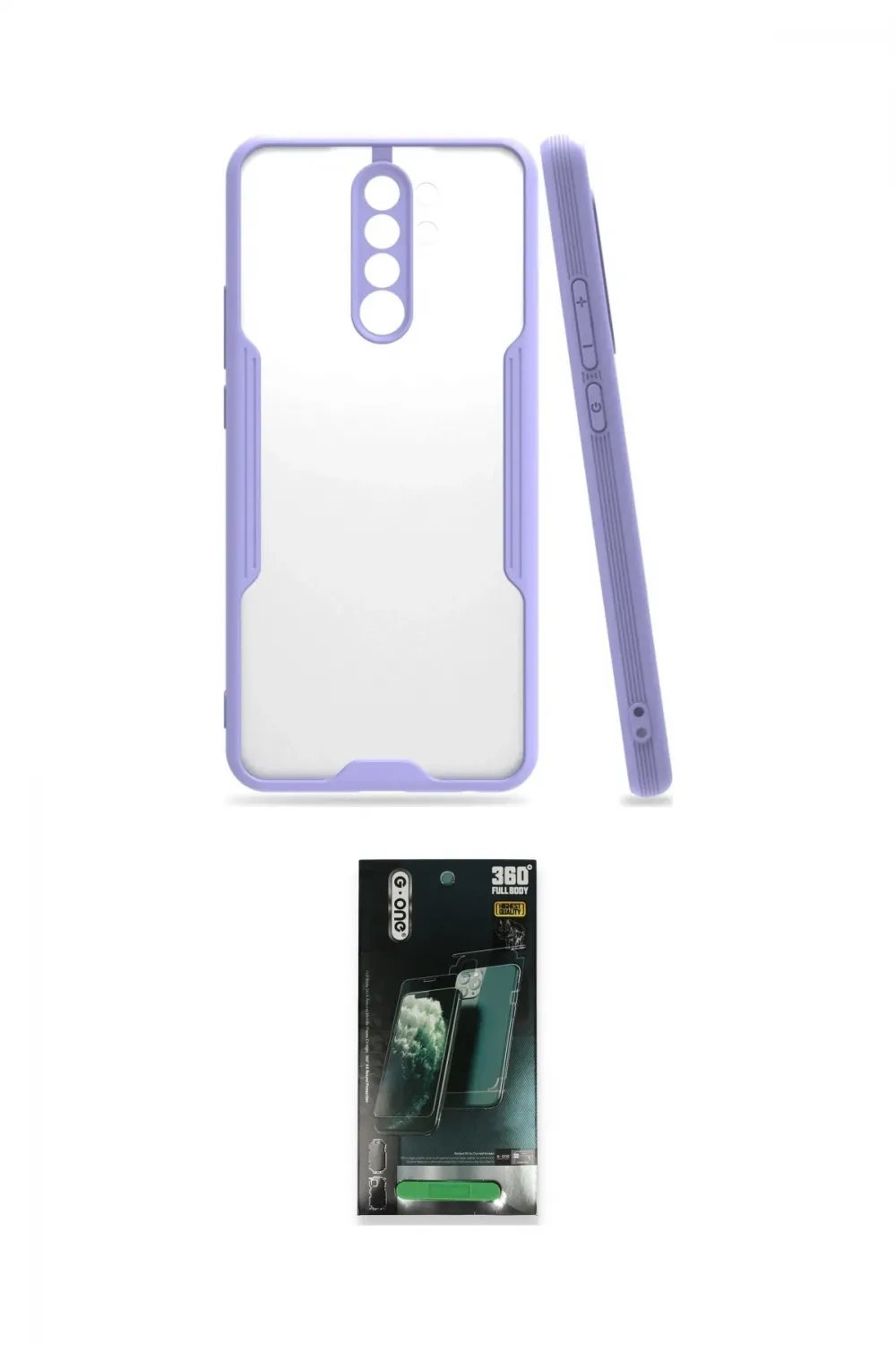 ieg™ Redmi Note 8 Pro Kılıf Atlas Asil Serisi - Şeffaf 360 Full Body Arka Koruyucu