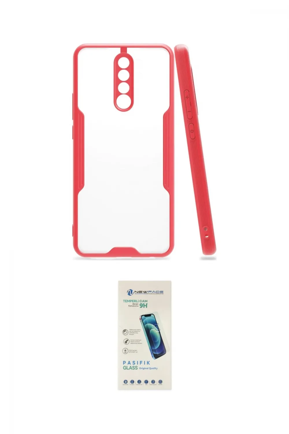 ieg™ Redmi Note 8 Pro Kılıf Atlas Asil Serisi - Şeffaf Pasifik Cam Ekran Koruyucu