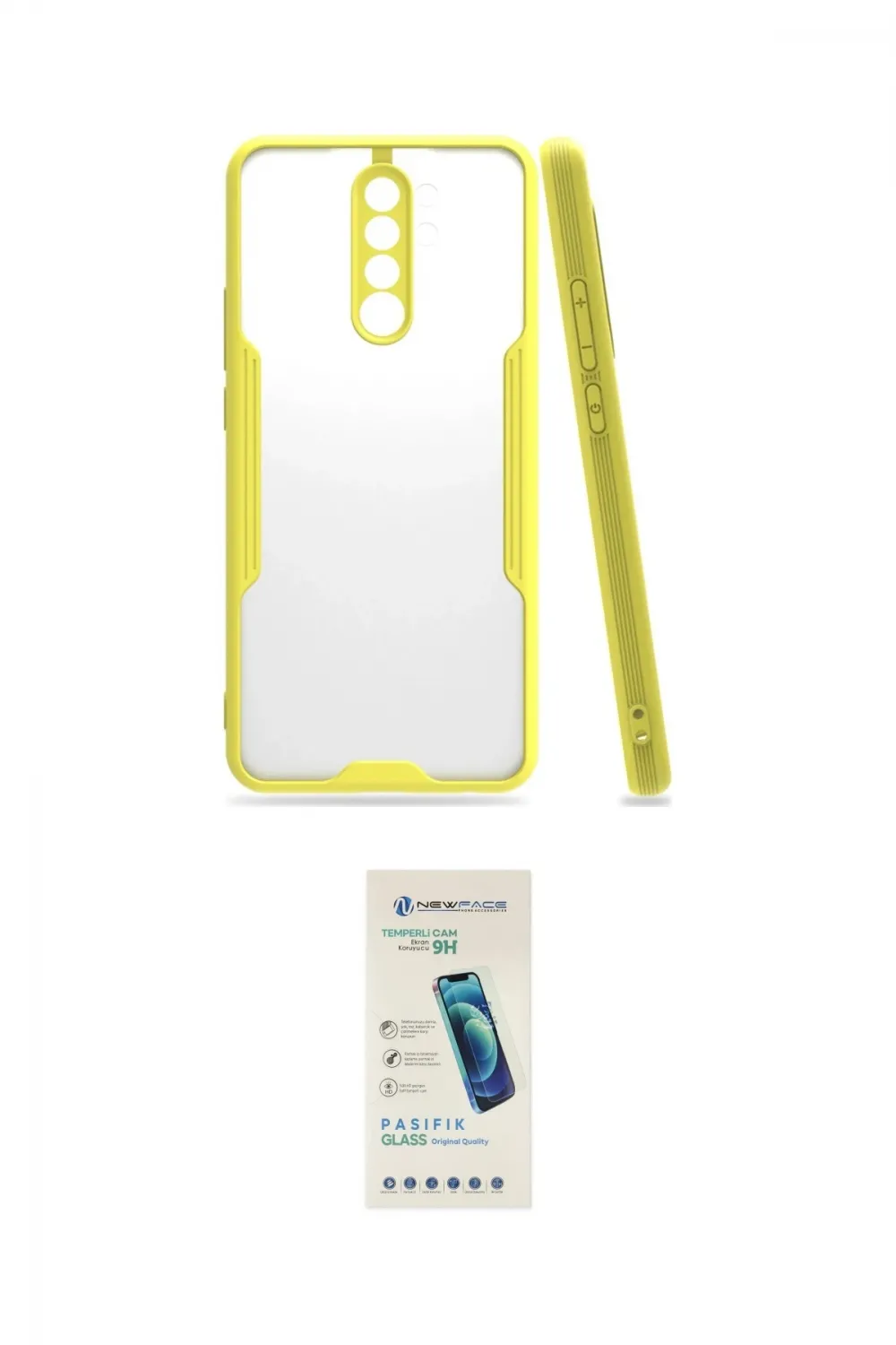ieg™ Redmi Note 8 Pro Kılıf Atlas Asil Serisi - Şeffaf Pasifik Cam Ekran Koruyucu