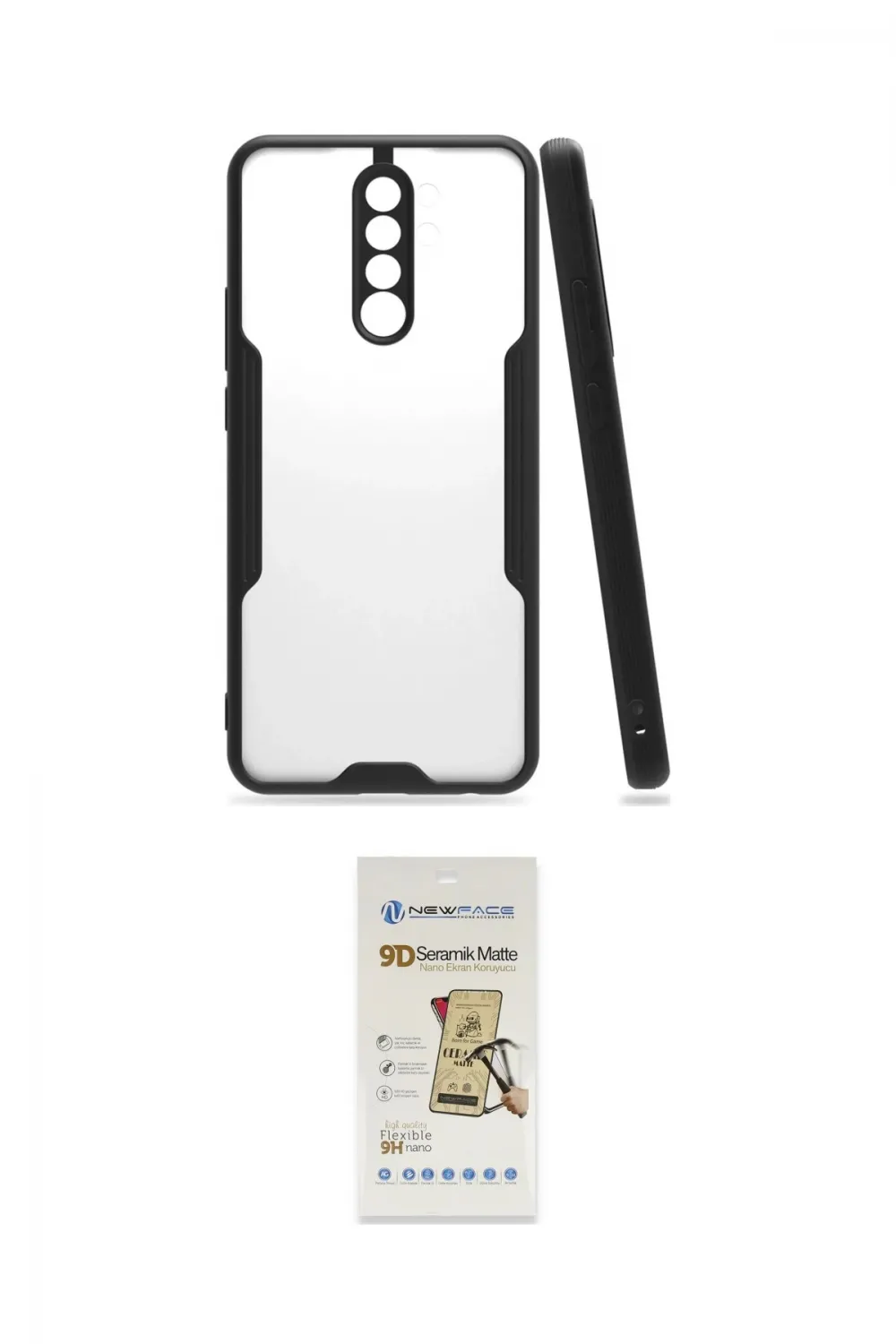 ieg™ Redmi Note 8 Pro Kılıf Atlas Asil Serisi - Siyah Mat Seramik Nano Ekran Koruyucu
