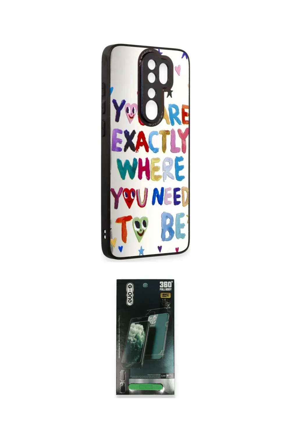 ieg™ Redmi Note 8 Pro Kılıf Odak Klasik Serisi - Şeffaf 360 Full Body Arka Koruyucu