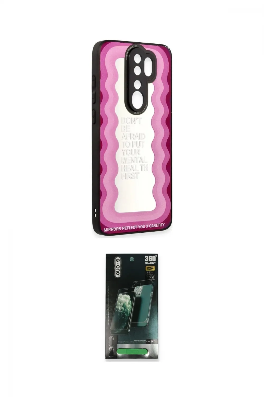 ieg™ Redmi Note 8 Pro Kılıf Odak Klasik Serisi - Şeffaf 360 Full Body Arka Koruyucu