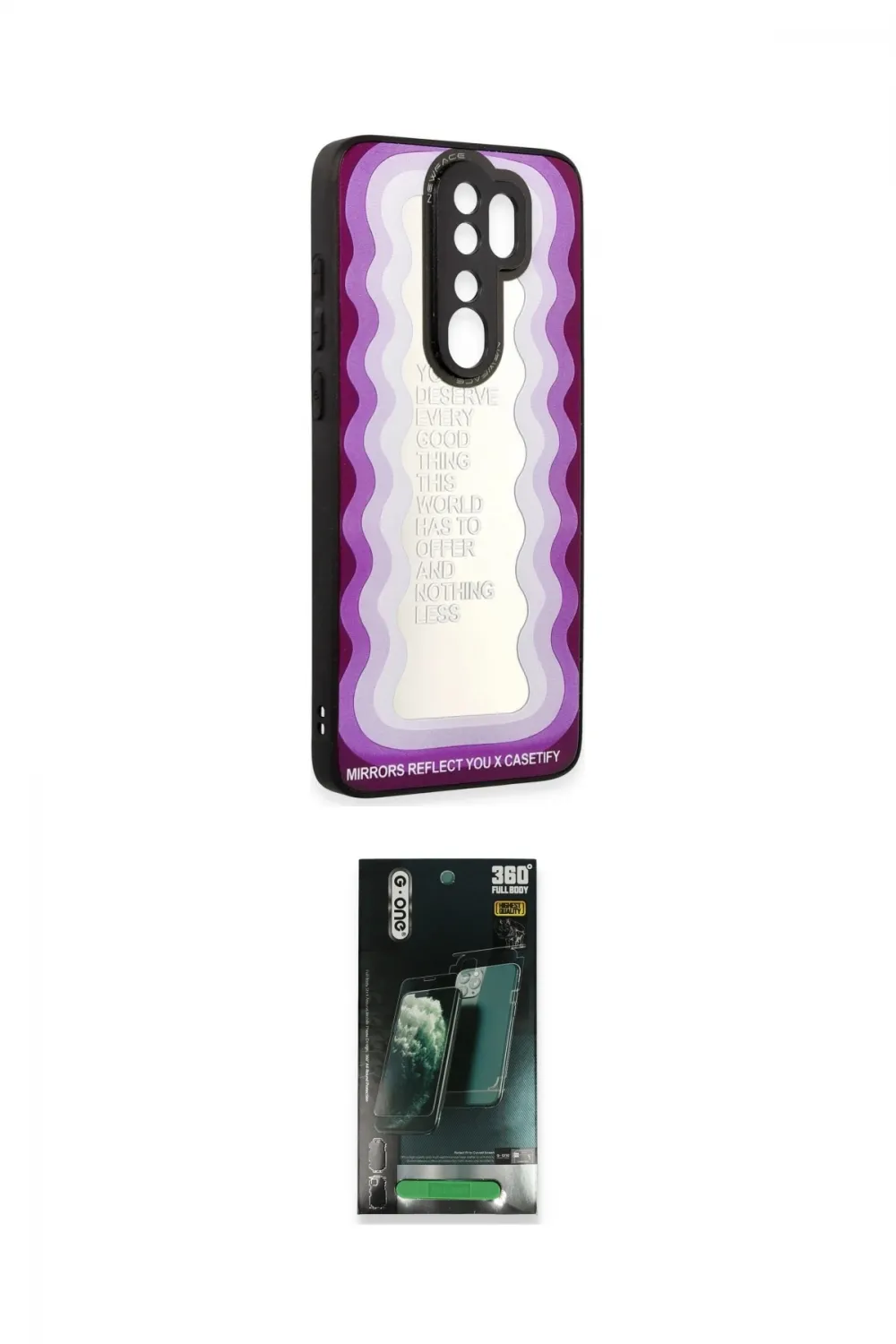 ieg™ Redmi Note 8 Pro Kılıf Odak Klasik Serisi - Şeffaf 360 Full Body Arka Koruyucu