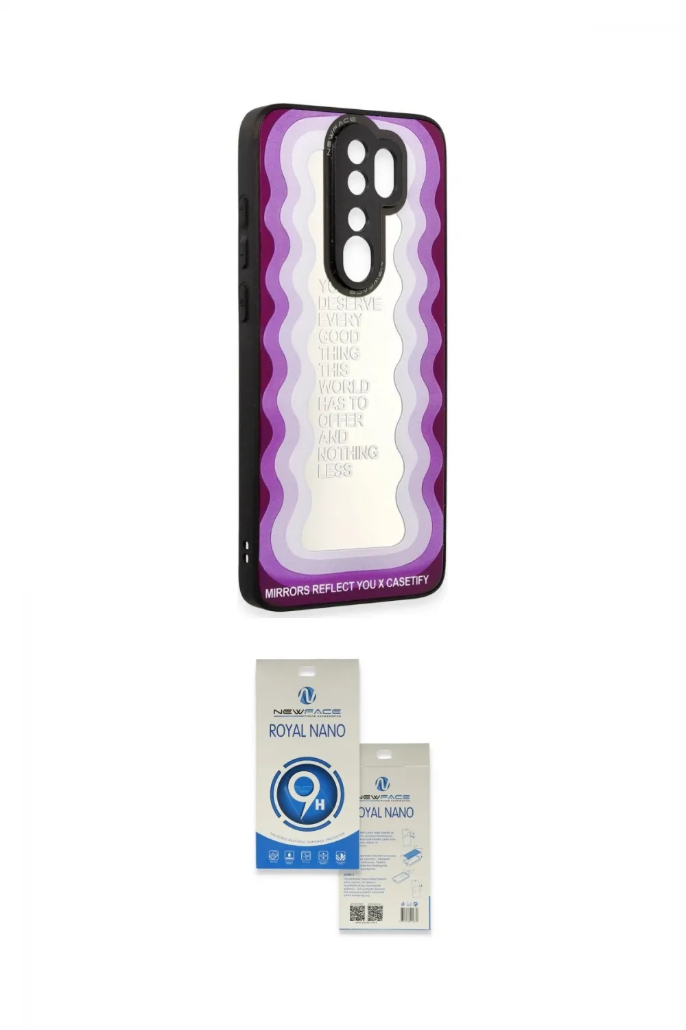 ieg™ Redmi Note 8 Pro Kılıf Odak Klasik Serisi - Şeffaf Royal Nano Ekran Koruyucu
